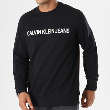 Calvin Klein - Sweat Crewneck Basic Institutional Logo 7757 Noir