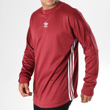 Adidas Originals - Sweat Crewneck Bandes Brodées Authentic Stripe Jersey  DJ2868 Bordeaux Blanc - LaBoutiqueOfficielle.com