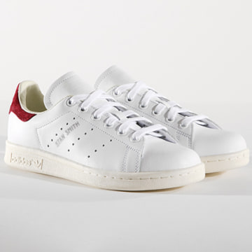 Adidas Originals Baskets Femme Stan Smith AQ0887 Footwear White Collegiate Burgundy LaBoutiqueOfficielle