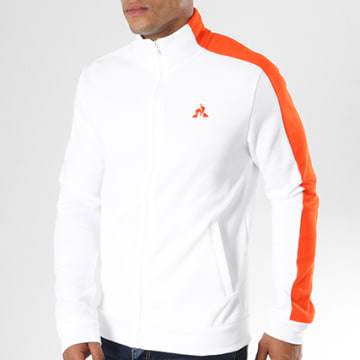 Le Coq Sportif Veste Zippee Avec Bande Ess Saison 1820043 Blanc Orange LaBoutiqueOfficielle