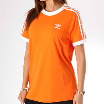 Adidas Originals Tee Shirt Femme 3 Stripes DH3143 Orange LaBoutiqueOfficielle