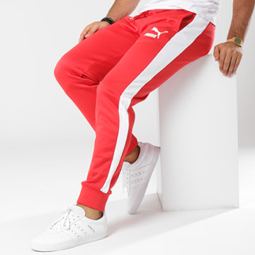 Puma Pantalon Jogging Avec Bande T7 576317 12 Rouge Blanc LaBoutiqueOfficielle