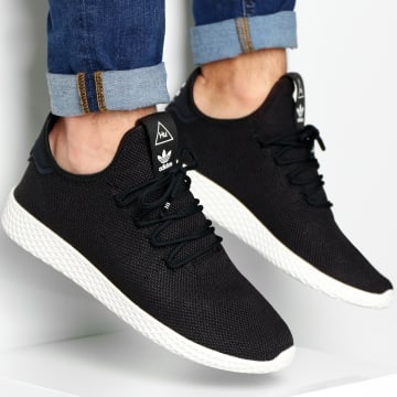 Adidas Originals Baskets Tennis HU Pharrell Williams AQ1056 Core Black Chalk White LaBoutiqueOfficielle
