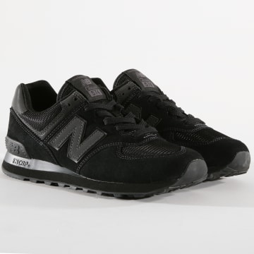 New balance 574 all black leather sales