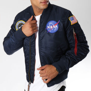  Alpha Industries - Bomber MA-1 VF Nasa Flight Jacket Bleu Marine
