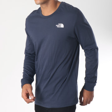 The North Face - Tee Shirt Manches Longues Simple Dome Bleu Marine ...