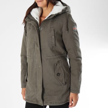 Superdry Parka Femme Rookie Sherpa G50011DR Vert Kaki LaBoutiqueOfficielle