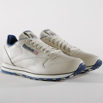 Reebok Baskets Classic Leather 28412 Ecru Navy LaBoutiqueOfficielle