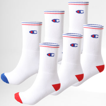 Champion Lot De 6 Paires De Chaussettes Y081Y Blanc Rouge Bleu Marine LaBoutiqueOfficielle
