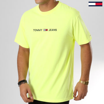 Tommy Hilfiger Tee Shirt Small Text 5125 Jaune Fluo LaBoutiqueOfficielle