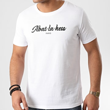 OhMonDieuSalva - Tee Shirt Abat La Hess Logo Blanc Noir