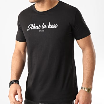 OhMonDieuSalva - Tee Shirt Abat La Hess Logo Noir Blanc