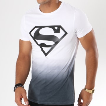  DC Comics - Tee Shirt Dégradé Logo Blanc Noir