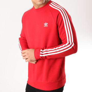 Adidas Originals Sweat Crewneck 3 Stripes DV1553 Rouge LaBoutiqueOfficielle