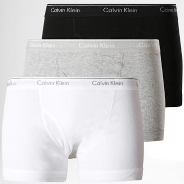  Calvin Klein - Lot De 3 Boxers NB1893A Blanc Noir Girs Chiné