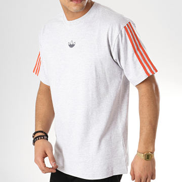 Adidas Originals Tee Shirt A Bandes Floating DV3261 Gris Chine Orange LaBoutiqueOfficielle