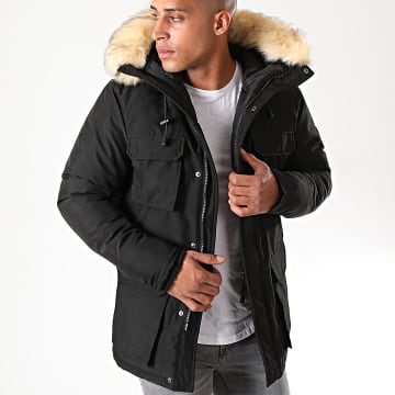 Classic Series - Parka Fourrure Quebec Noir Beige - Ryses