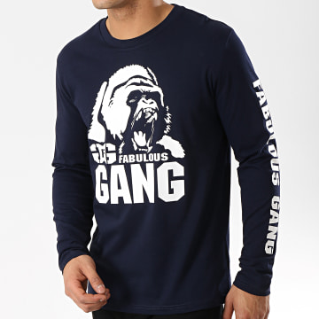  Ghetto Fabulous Gang - Tee Shirt Manches Longues Gorilla Bleu Marine