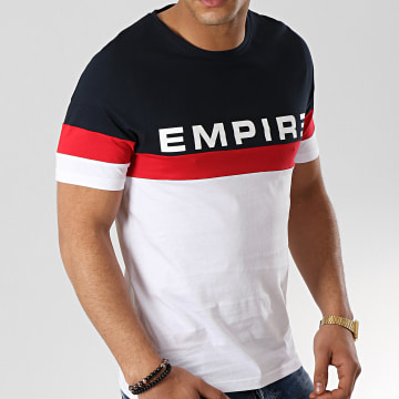  93 Empire - Tee Shirt Tricolore Tape Bleu Marine Blanc Rouge