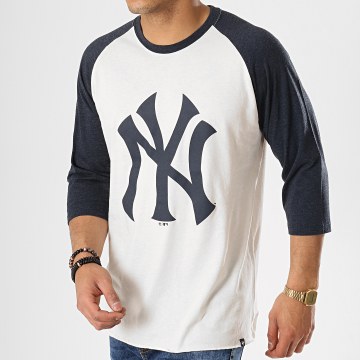 T-shirt Raglan Femme New York Yankees - Manches 3/4 Blanc/bleu, Taille M - Neuf Avec étiquette