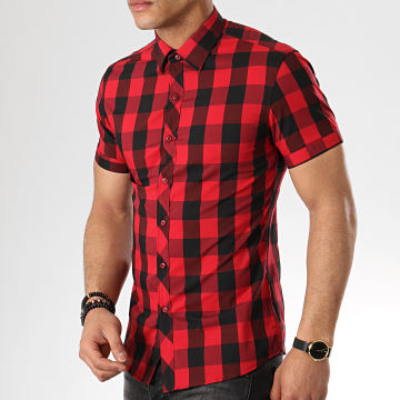 Chemise Mise Au Green - Coton, Carreaux Noir/rouge, Taille M/40, Manches Longues