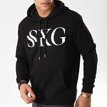 SKG - Felpa con cappuccio con logo nero