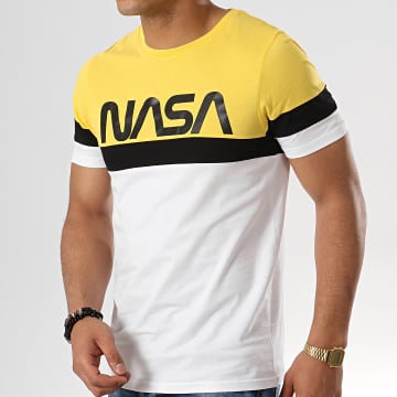 NASA - Camiseta Cinta Tricolor Blanco Amarillo