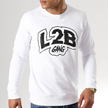 L2B Gang - Sweat Crewneck Logo Blanc Noir