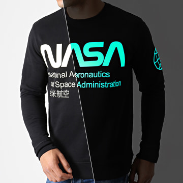 NASA - Sudadera con cuello redondo Glow In The Dark Negro