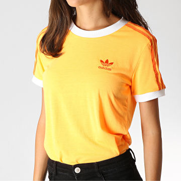 Adidas Originals Tee Shirt Femme 3 Stripes ED7475 Orange LaBoutiqueOfficielle