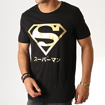 DC Comics - Camiseta Superman Japón Negro Oro