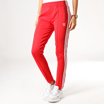 Adidas Originals Pantalon Jogging A Bandes Femme SST ED7575 Rouge Blanc Ryses