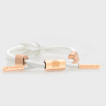  Rastaclat - Bracelet Lily 2 Knot Blanc Or Rose