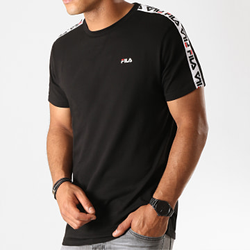 Fila Tee Shirt A Bandes Vainamo 687217 Noir Blanc Rouge LaBoutiqueOfficielle