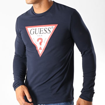 Haut Manches Longues Guess Garçon, 9-10 Ans, Bleu Marine, Logo (occasion Très Bon état)
