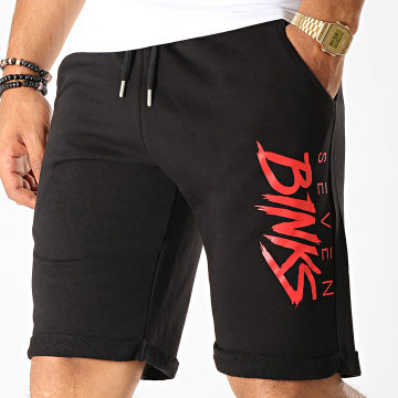 7 Binks - Logo Jogging Shorts Negro Rojo