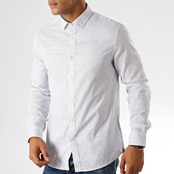 Chemise Celio Manches Longues En Lin 100% – Gris, Taille XL, Occasion Très Bon état, Coupe Décontractée