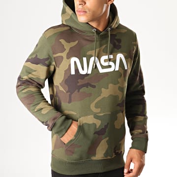  NASA - Sweat Capuche Worm Logo Camouflage Vert Kaki