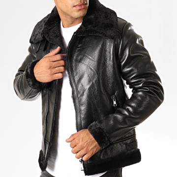 Veste Bombardier Zara Noire Avec Fourrure - Taille M, Occasion Très Bon état