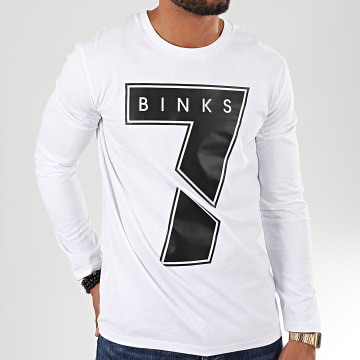  7 Binks - Tee Shirt Manches Longues Seven Blanc Noir