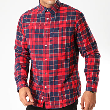 Chemise Homme Celio Rouge à Rayures, Manches Longues, Taille M, Neuve Avec étiquette