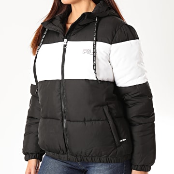 Fila Doudoune Capuche Femme Addy 682841 Noir Blanc