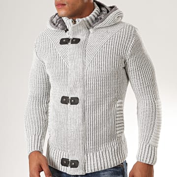 Gilet gris clair chiné, légèrement bouloché main image 0