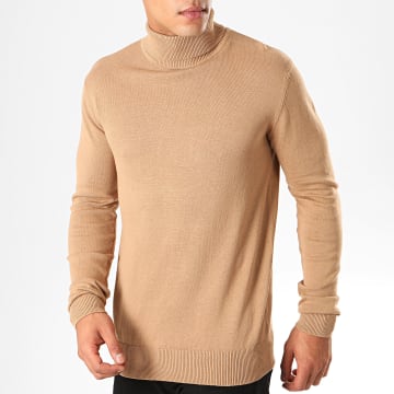 Pull Col Roulé Brave Soul Pour Homme - Coton, Couleur Chocolat, Coupe Classique, Ourlets Côtelés, Taille L - 10