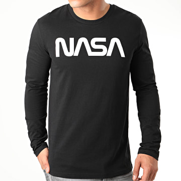  NASA - Tee Shirt Manches Longues Worm Logo Noir