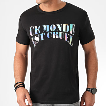  NQNT - Tee Shirt Monde Cruel Iridescent Noir