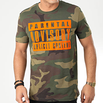  Parental Advisory - Tee Shirt Big Camouflage Vert Kaki Orange
