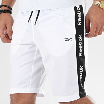 Reebok - Short Jogging A Bandes Linear Logo FK6109 Blanc - Ryses