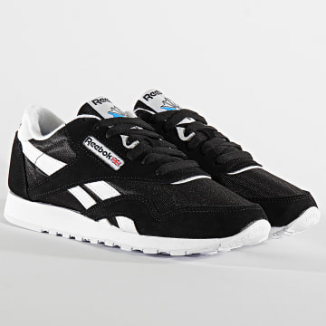 Reebok Baskets Classic Leather Nylon FV4506 Black White LaBoutiqueOfficielle