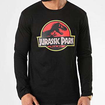  Jurassic Park - Tee Shirt Manches Longues Jurassic Park Original Logo Noir